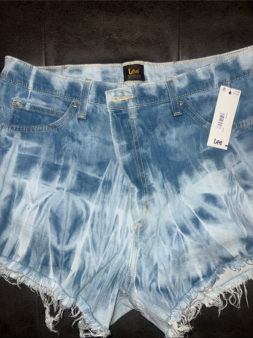 Lee Women's Blue Tie-Dye Denim Cutoff Shorts